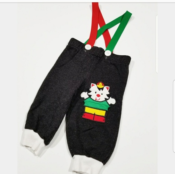 Vintage Other - 🚫 SOLD 🚫 ON MER Colorful Cat Suspenders Pants